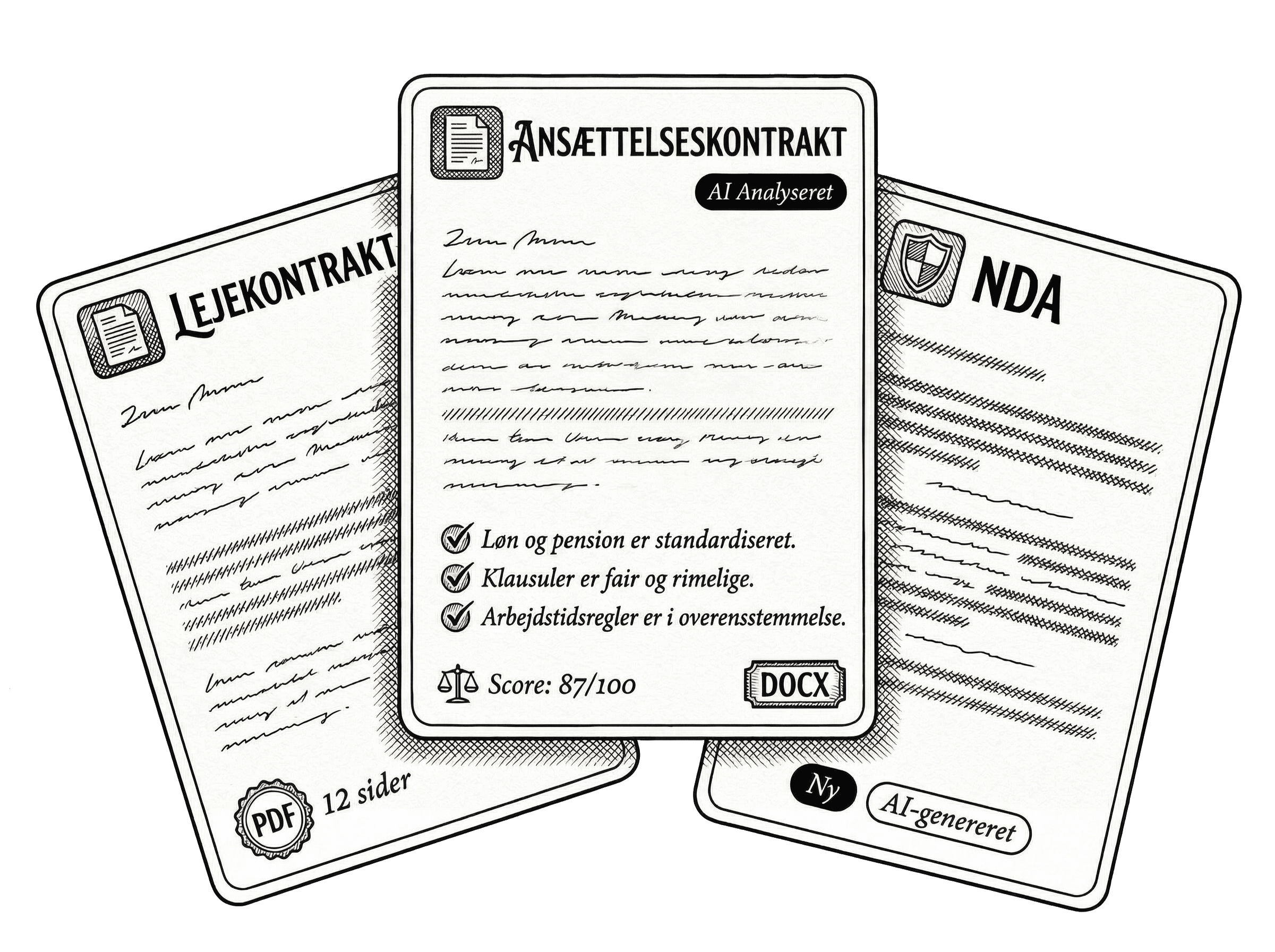 Kontrakter — Lejekontrakt, Ansættelseskontrakt, NDA